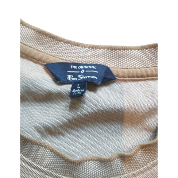 Ben Sherman - Men's Beige T-Shirt Size L - Picture 5 of 7